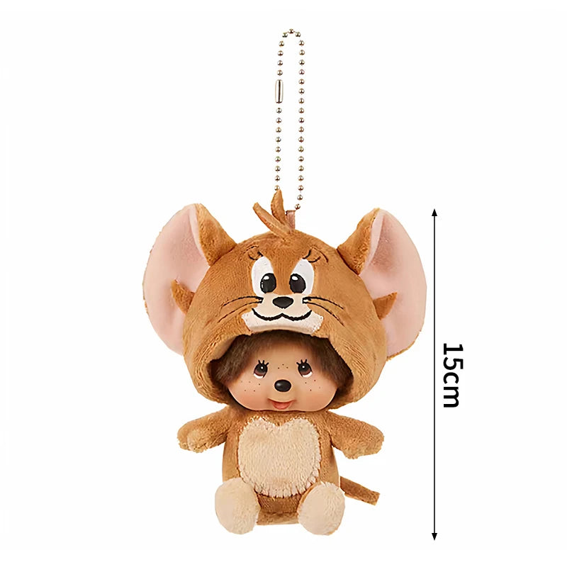 Monchhichi Keychain Kawaii Keychains for Bags Monchhichi Doll Hanging Pendants Children's Day Birthday Gift 몬치치