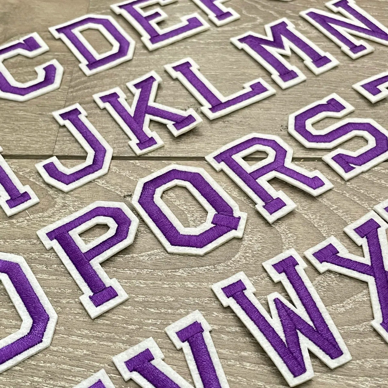 5CM Purple Embroidered Patch Iron on Letter Patches for Clothing Alphabet ABCD EFG HIJK LMN OPQ RST UVW XYZ for DIY Accessories