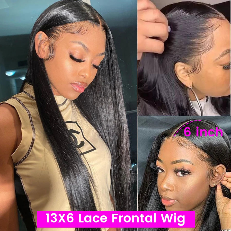 HD Lace Front Human Hair Wigs Straight 13x4 13x6 Transparent Lace