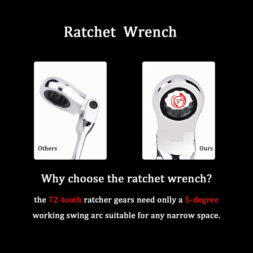 Ratchet Wrench Of Keys Spanner Set Hand Tool 72-Tooth