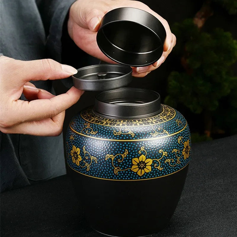 Black Urns for Ceramics Ashes Sealed Cremation Funeral Keepsake Human Pet Memorial Suitable Home Fireplaces Burial Ash Urn