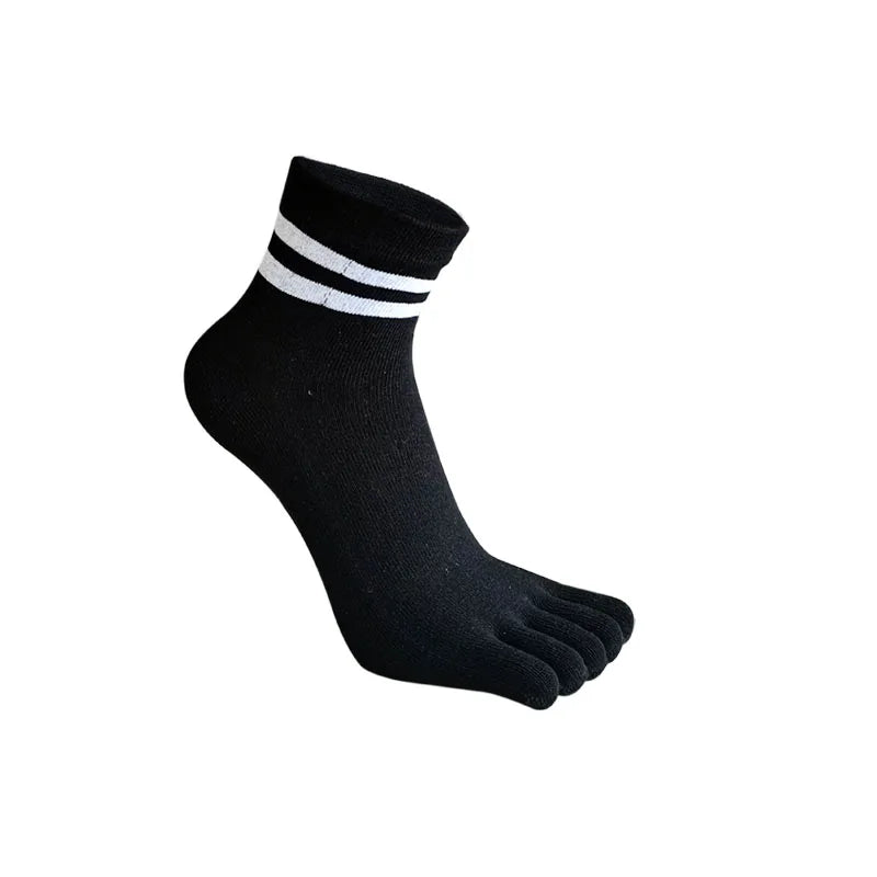 Cute Short Toe Socks Women Girl Cotton Striped Cat Love Fashion Sweat-Absorbing Anti-Bacterial Breathable Warm Five Finger Socks