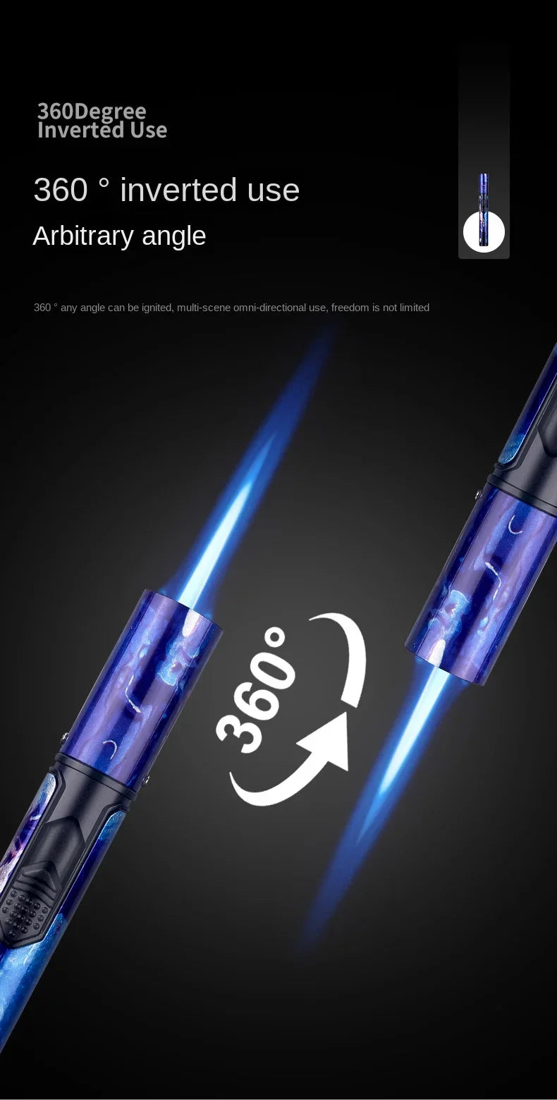 HONEST Metal Windproof Lighter Refillable Pen Torch Lighter Jet Flame Butane Lighter Kitchen BBQ Candle Camping Men's Gadget