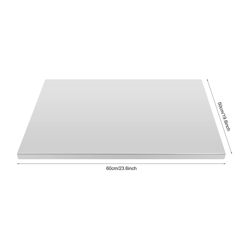 60x50cm Stainless Steel Chopping Board with L-Shaped Folded Edge