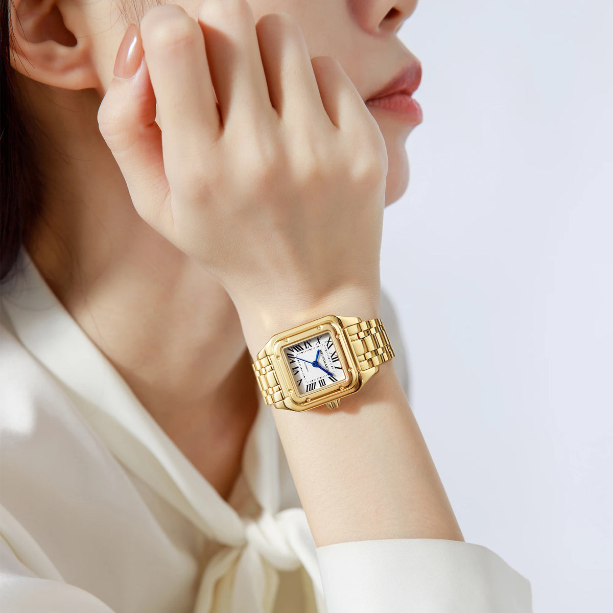 HRUODLAND Square Automatic Watch Women Luxury 26mm Mechanical Watches