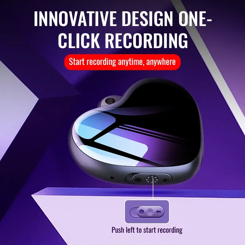 Heart Shape Voice Activated Recorder Timing Micro Recording