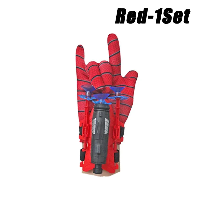 20Sets Spider Launcher Spitting Gloves Sticky Wall Bullet Gun Suction Cup Projectile Toys Children's Wrist Launch Spitting Toys