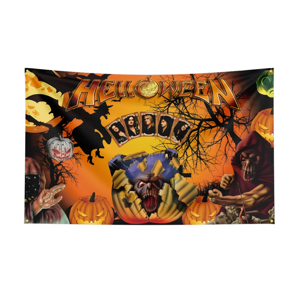 3x5 Ft HELLOWEENS Heavy Rock Band Flag Polyester Digital Printing Banner for Bedroom Wall Art Out Door Tapestry Decoration