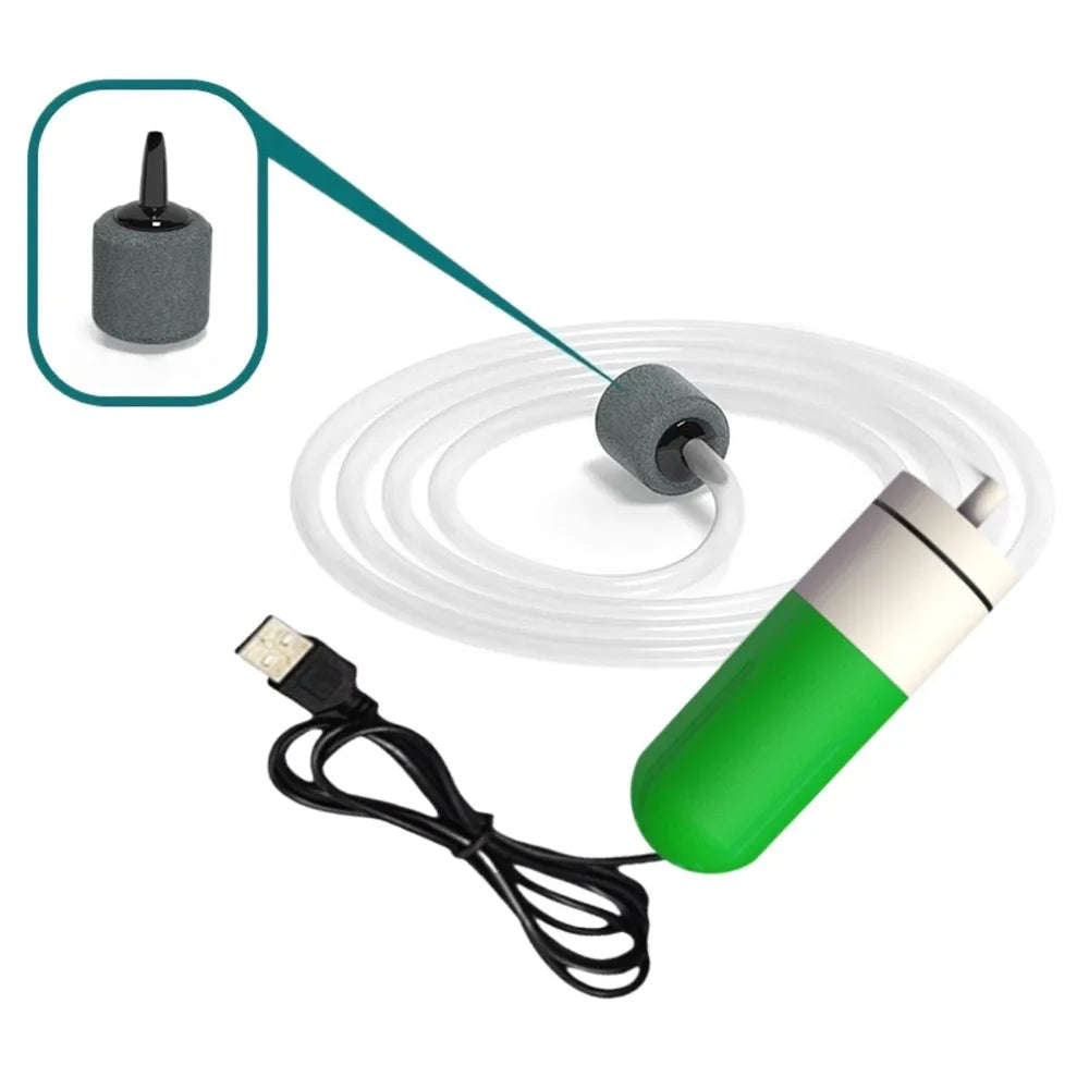 Aquarium Oxygen Air Pump Fish Tank USB Silent Air