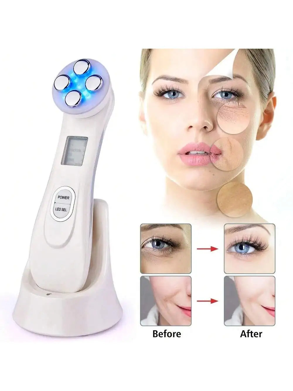 2026 Mini for Face Skin LED Rejuvenation Wand Face Skin Care Massage Beauty Device,Facial Beauty Massager Rechargeable
