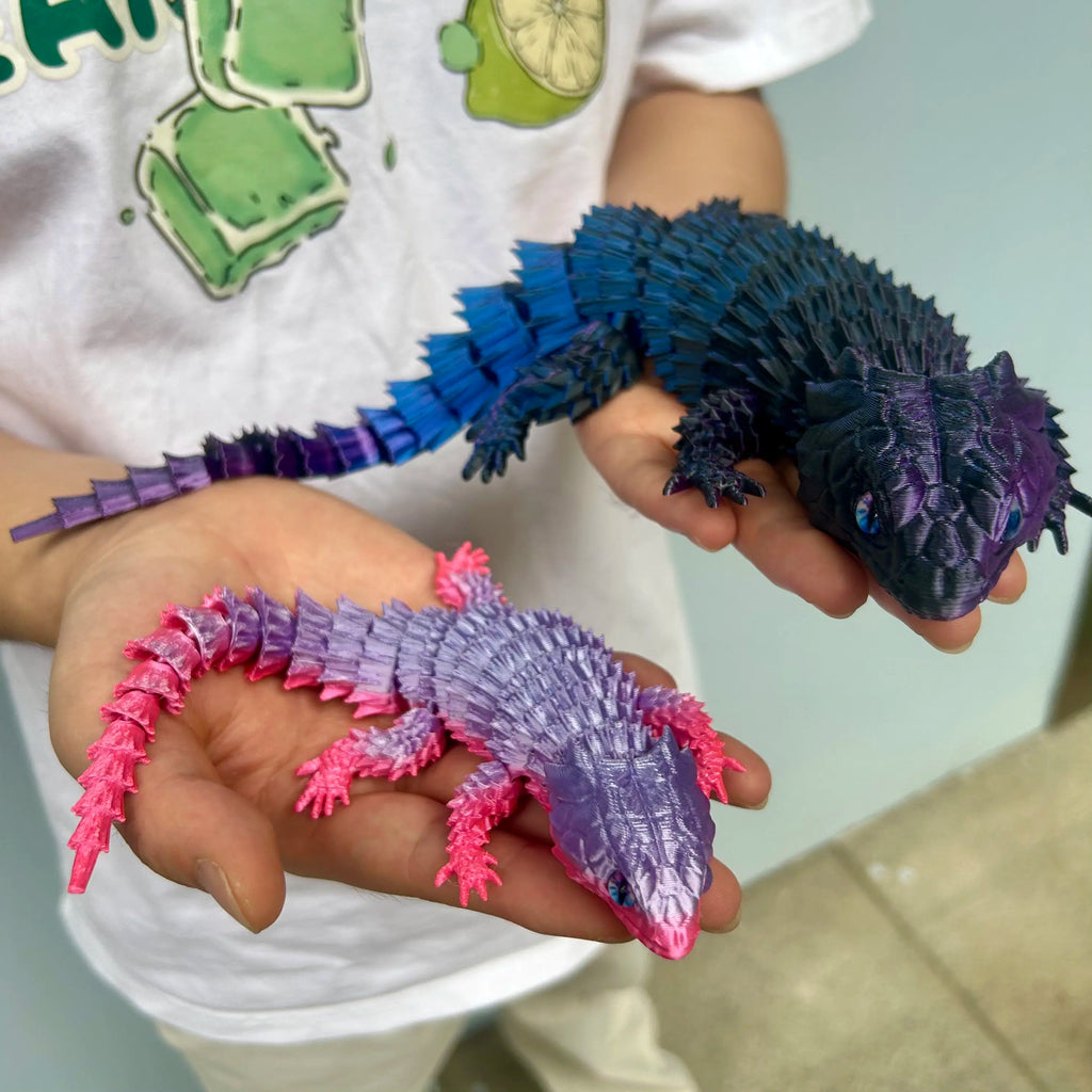 3D Printed Lizard Statue, Flexible 3D Printed Animal, Colorful Figurines Statue, Gifts, 36.5Cm/14.37In, 23.5Cm/9.25In