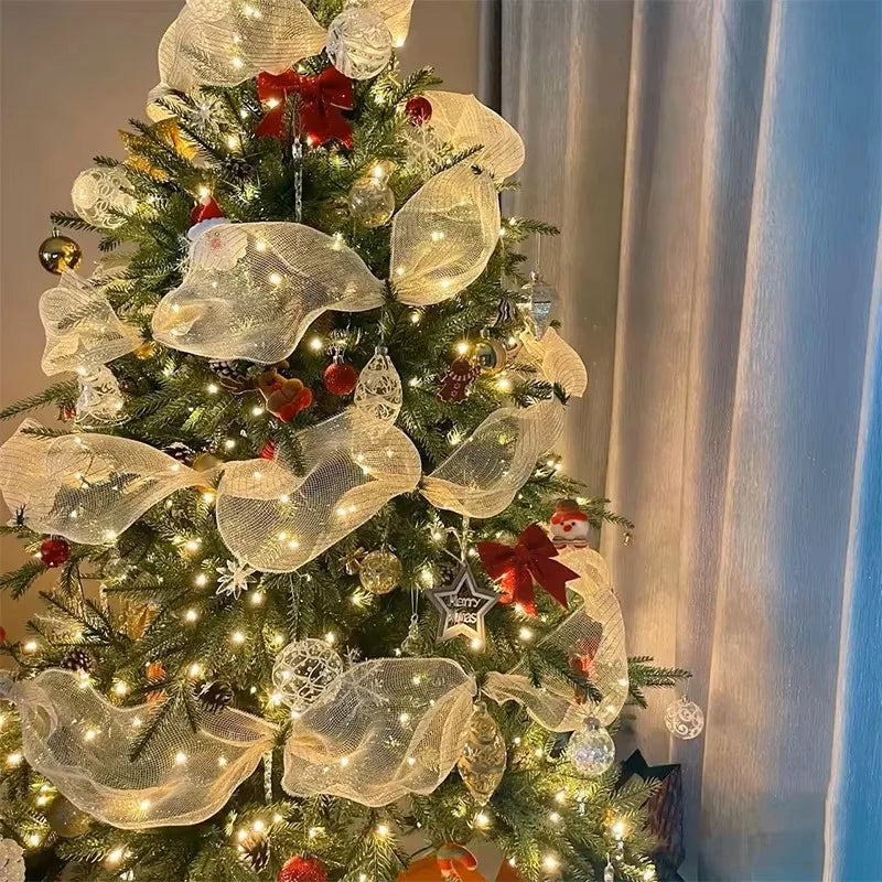10Yards Christmas Ribbon Decoration Hanging Xmas Tree Pendent Ornaments for Home Decor Navidad Party New Year 2026 Accessories