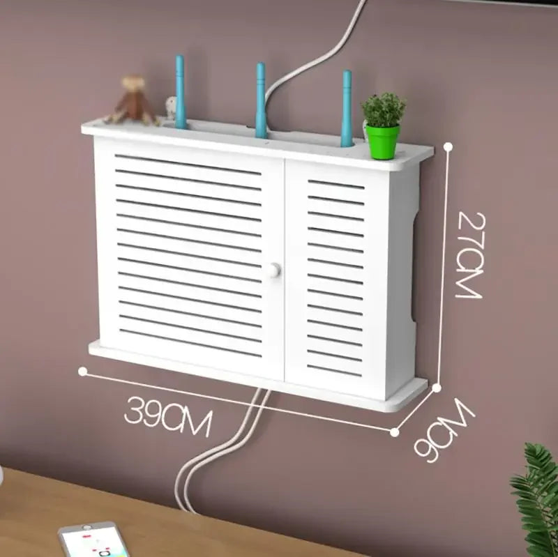 Punch-free Double Layers Wall Shelf TV set-top Box Rack Living Room Router Wall Hanging Storage Box Wireless Wifi Router Shelf