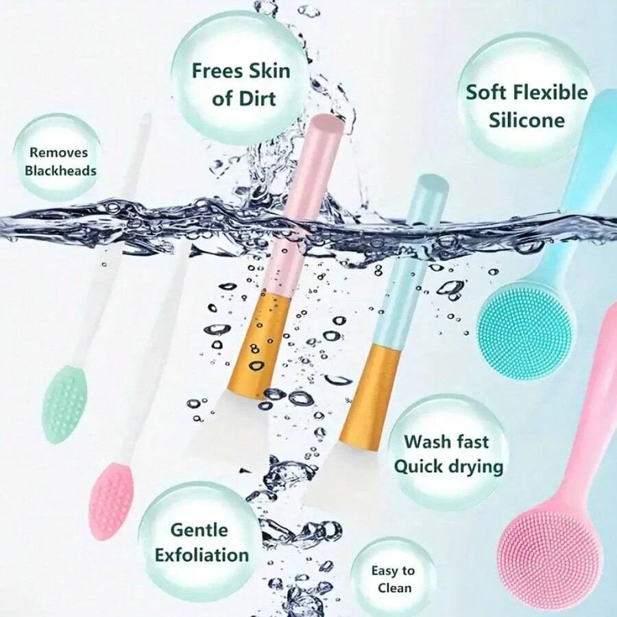 1/3/6Pcs Silicone Facial Cleansing Brushes Set - Gentle Exfoliating