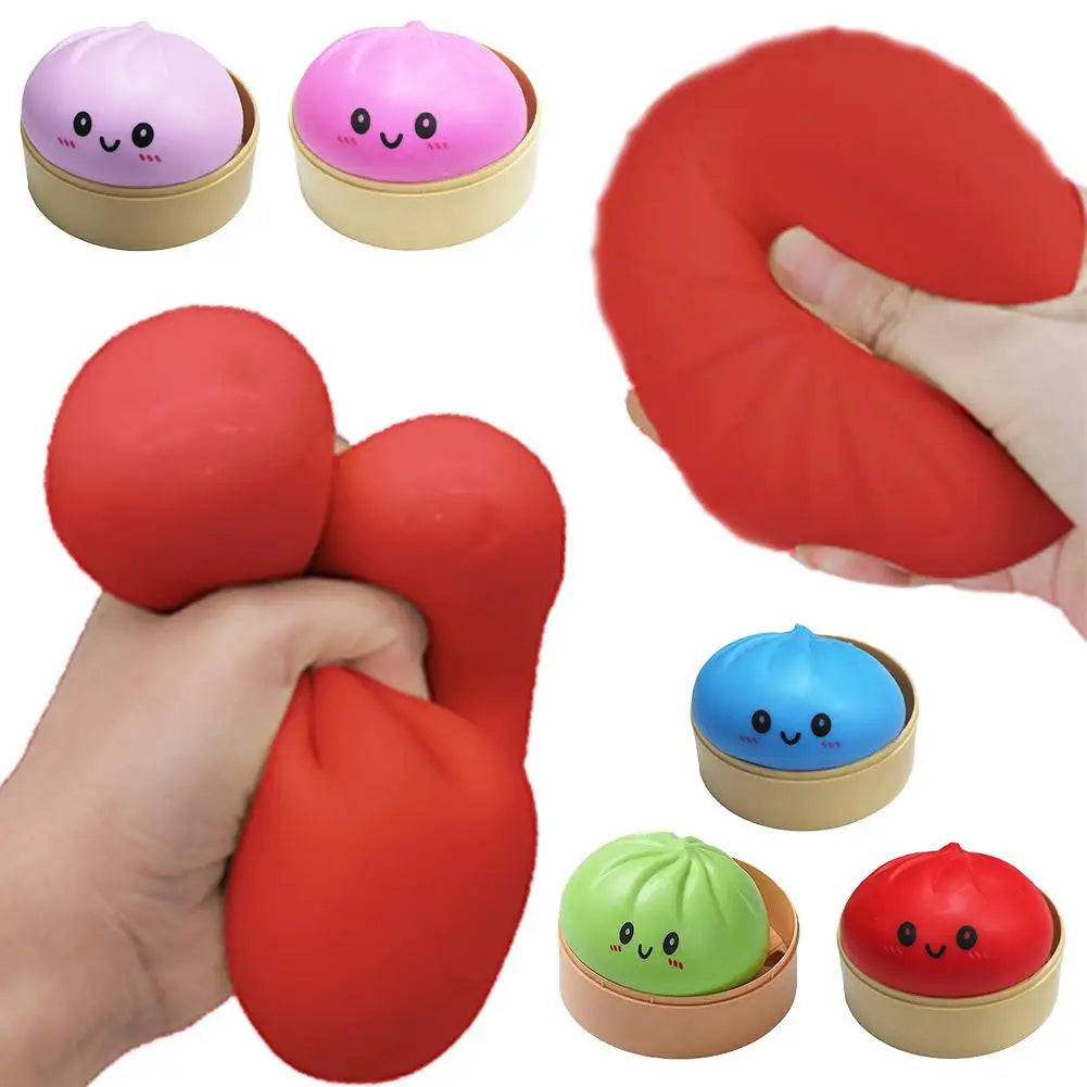Colorful Dumpling Decompression Squish Balls Reusable Low Rebound Stress Dough Toys for Home Office Decoration Daily Gifts