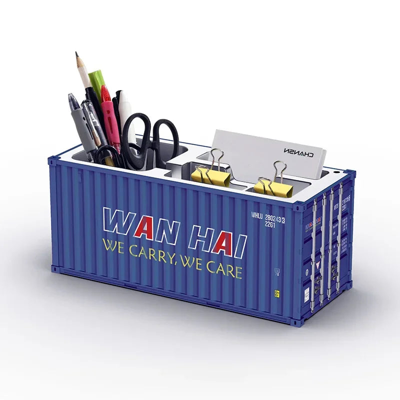 1/20 Scale Simulated Shipping Cargo Container Model Pen Holder Storage Box New Styles Plastic Storage Box Desktop Organizer