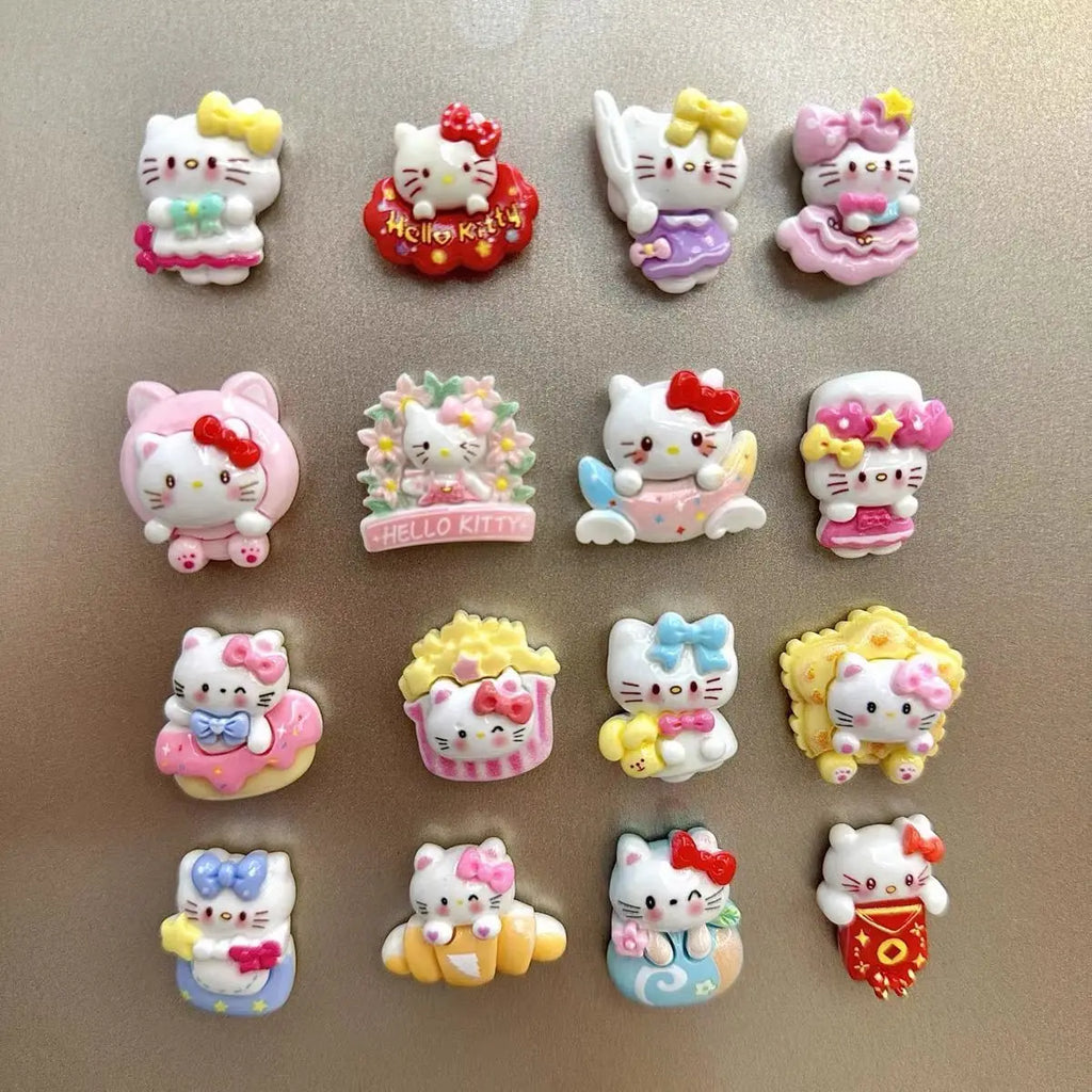 Hello Kitty Refrigerator Magnet Cute Cartoon Cute Cartoon Resin Material Magnetic Tile Fashion Personality Small Accessories