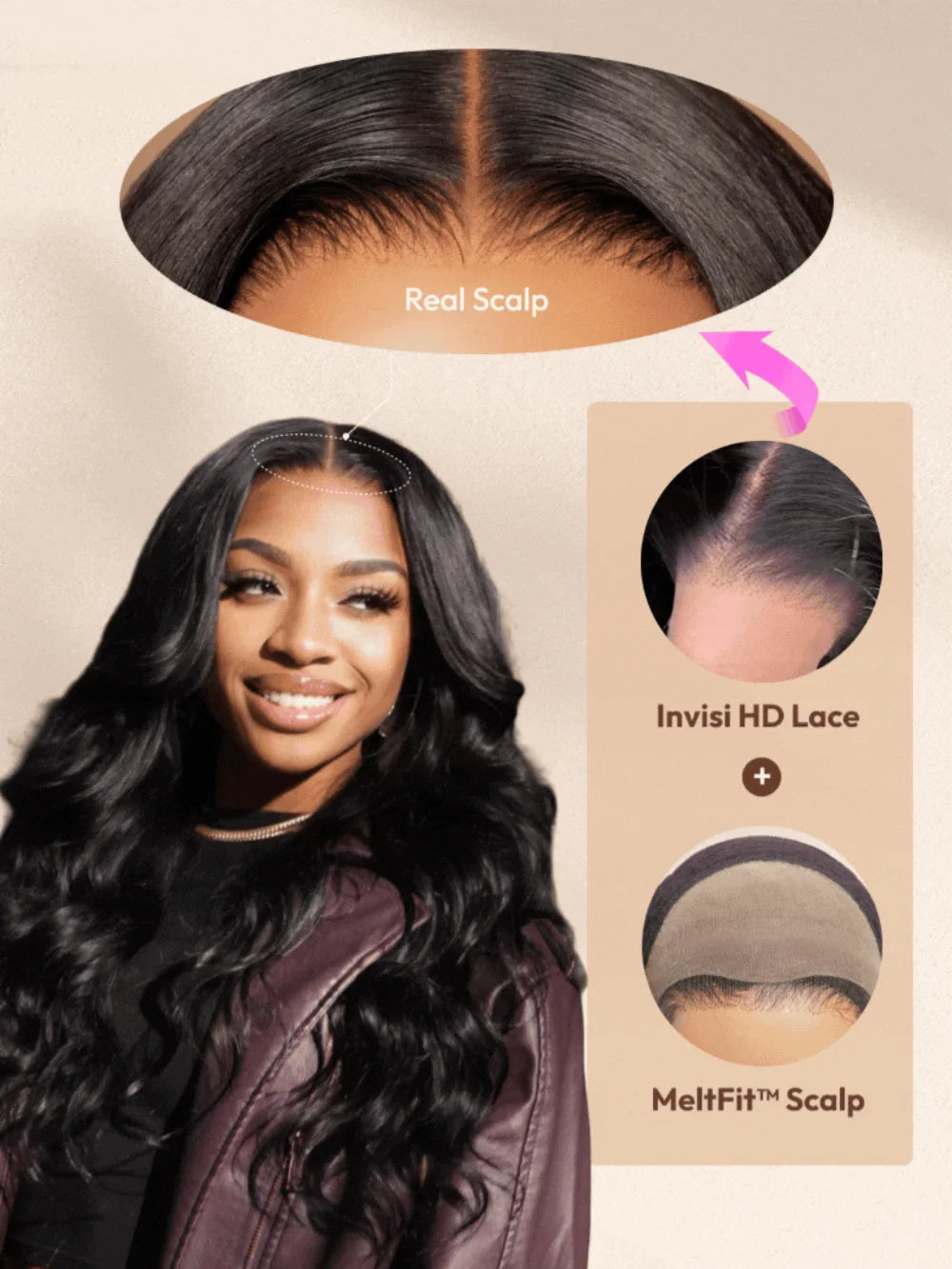 Nadula 13x4 HD Real Scalp Lace Frontal Human Hair Wig Natural