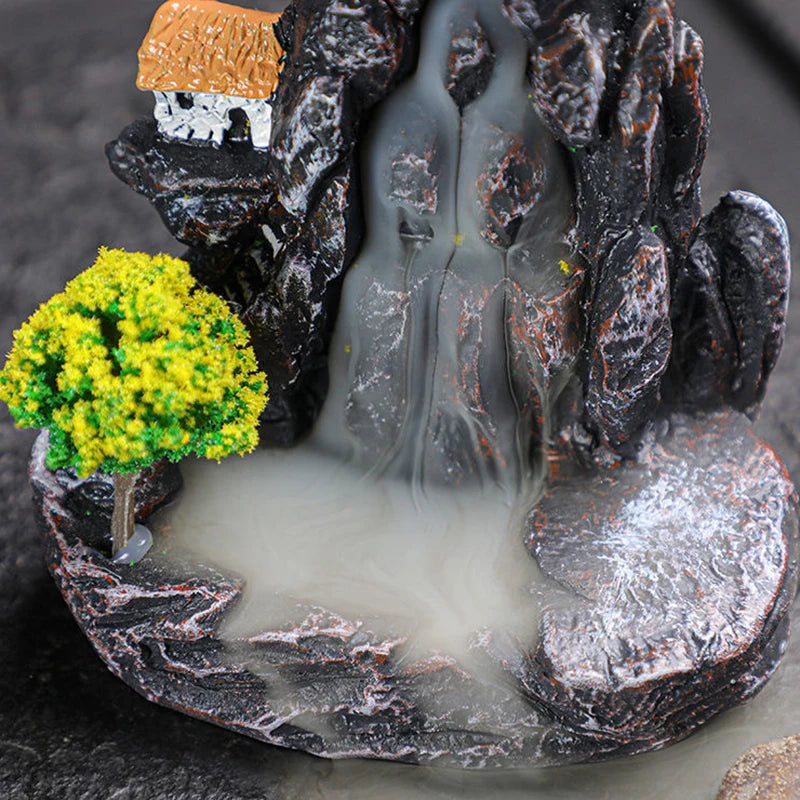 Backflow Incense Holder Waterfall Incense Burner Home Decor Aromatherapy Ornament Incense Cones with Backflow Incense Cones