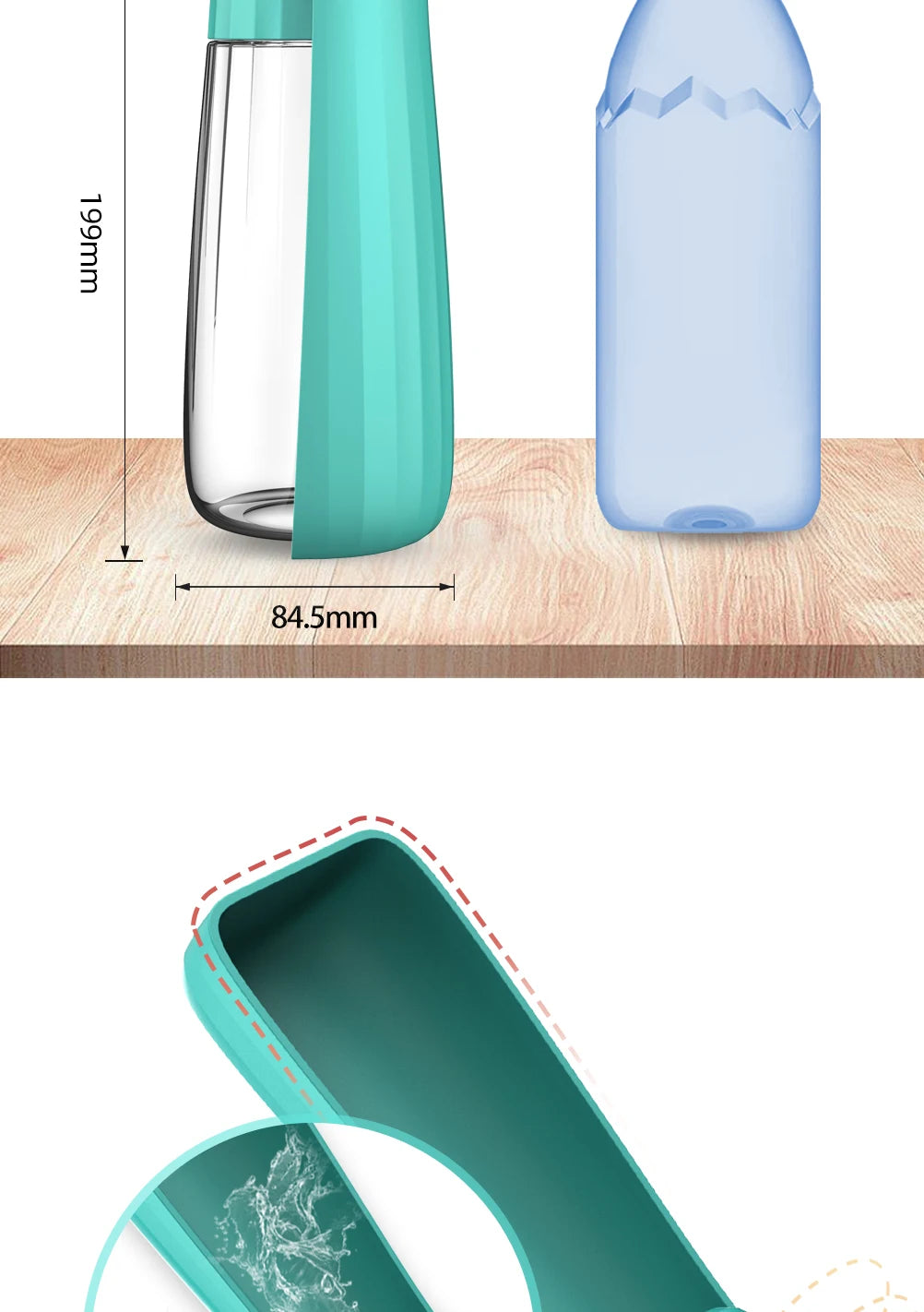 550ML Fold Dog Water Bottle Twist Open PET Portable Dog Drinking Bowl Traveling Outside Feeding Walk A dog Puppy Water Bottle