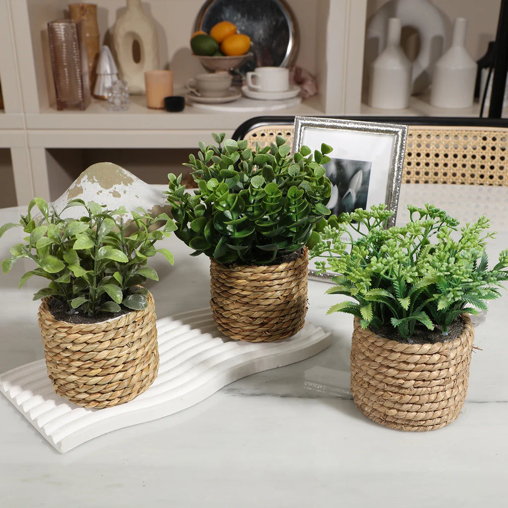 XIYA Flower Green Artificial Plants Eucalyptus Flowers Woven Small