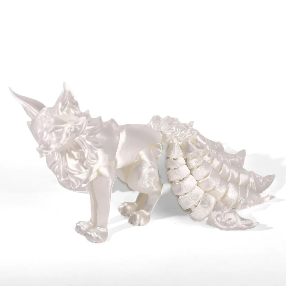 PLA 3D Printed Fox Model Multi-jointed Movable Fine-tailed Fox Doll Multicolor Articulated Animal Figurine Desktop Decoration
