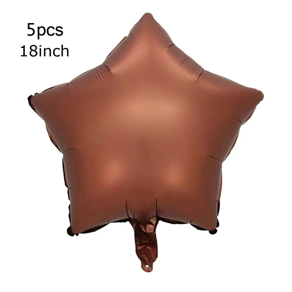 10/5/1Pc Brown Beige Cream 18inch Heart Balloons Cream Number Balloons 1 2 3 4 5 6 Birthday Number Foil Balloon Helium Air Globo