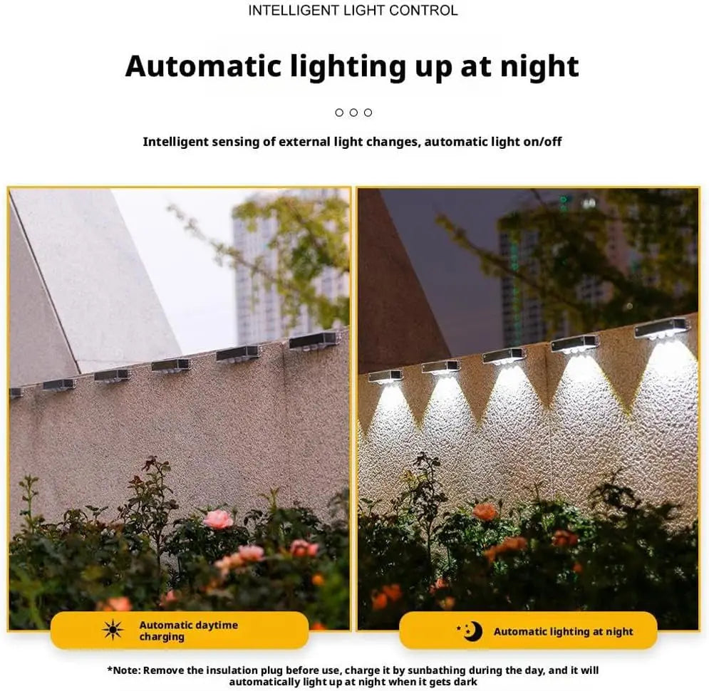 Outdoor Solar Wall Light Waterproof Warm White LED For