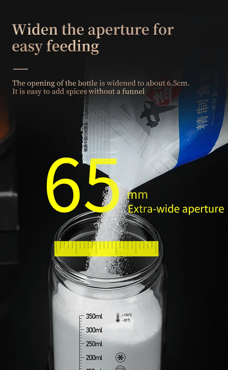 1pc Spices Glass Seasoning Jar with Spoon Sugar Bowl Salt Shaker Seasoning Container Kitchen Supplies Storage Set Spice Boxes