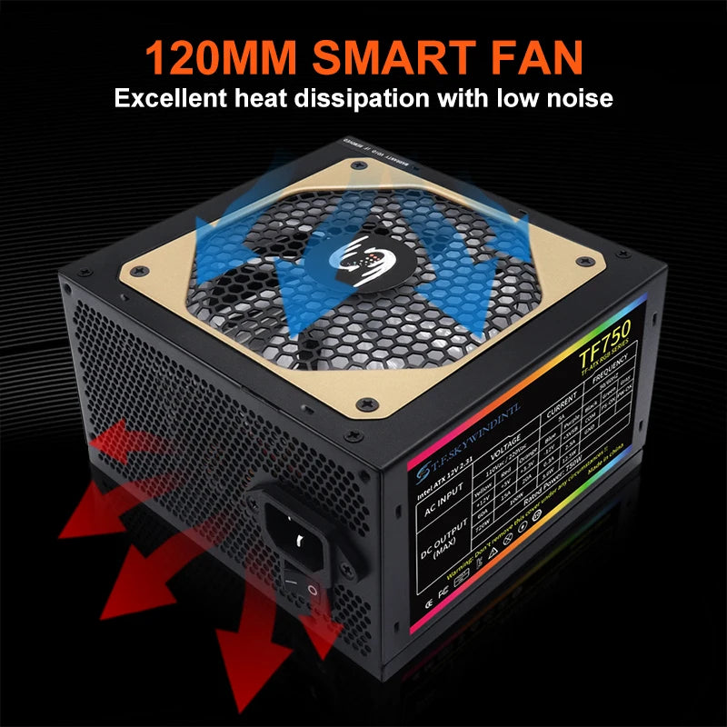 ATX RGB Fully Modular Gaming PSU Full Voltage 110- Computer Power