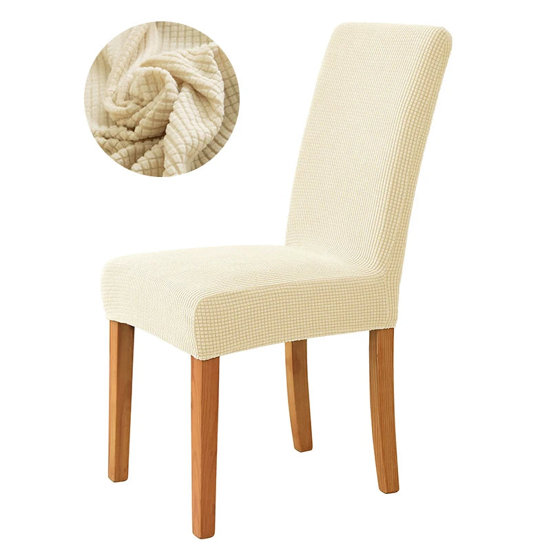 Elastic Dining Chair Cover Stretch Seat Slipcover Jacquard Spandex Protector Case for Kitchen Chair Seat Home Hotel Banquet