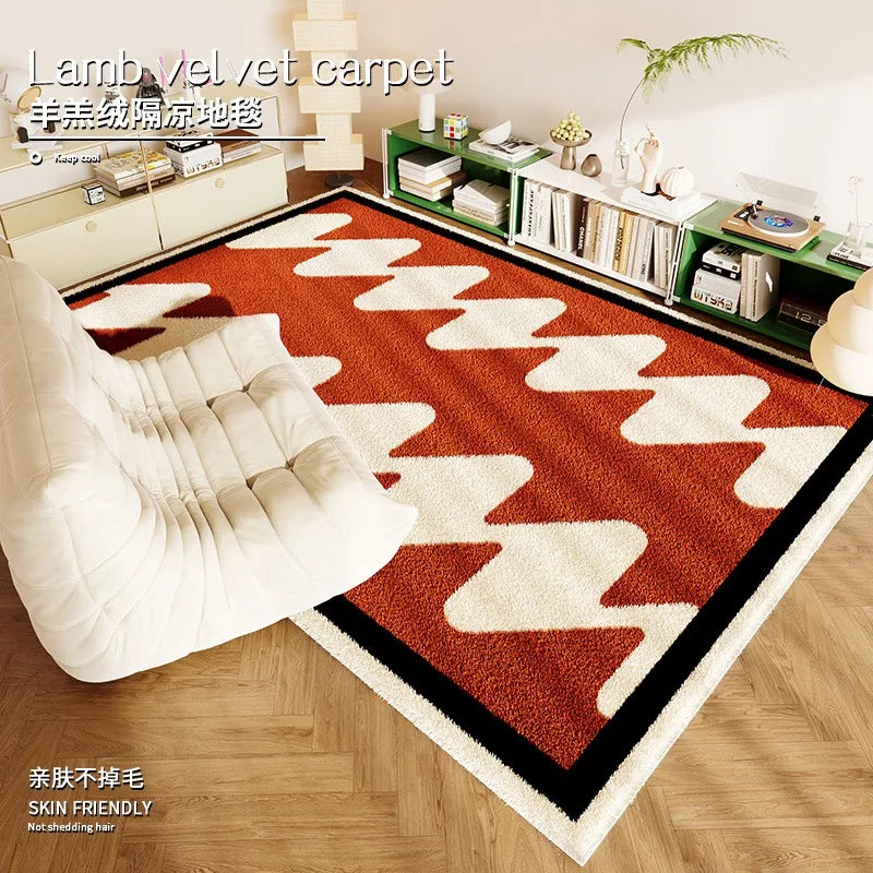 Living Room Carpet Fashion Art Plaid Bedroom Bedside Mat Popular Cloakroom Leisure Area Coffee Table Plush Rugs Ковер Tapis 러그