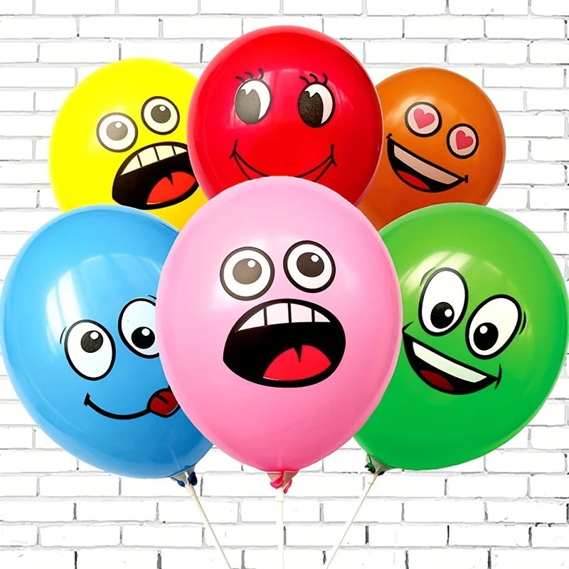 10/20/30pcs 12inch Cute Funny Big Eyes Smiley face latex balloons Birthday Party Christmas Decor Baby Shower Children's Toys