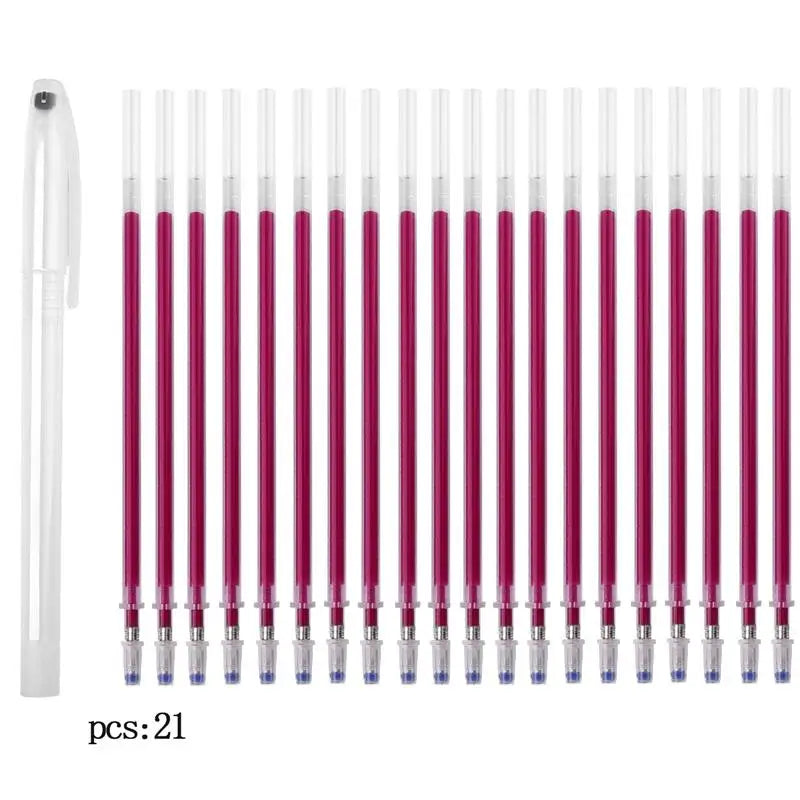 10-21pcs Heat Erasable Magic Marker Pen Fabric Pencil Temperature Disappearing Marker Pens Line Marking DIY Craft Sewing Parts