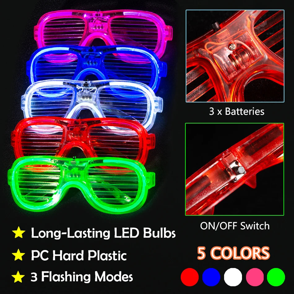 Glow in the Dark Party Supplies Foam Glow Sticks LED Glasses Neon