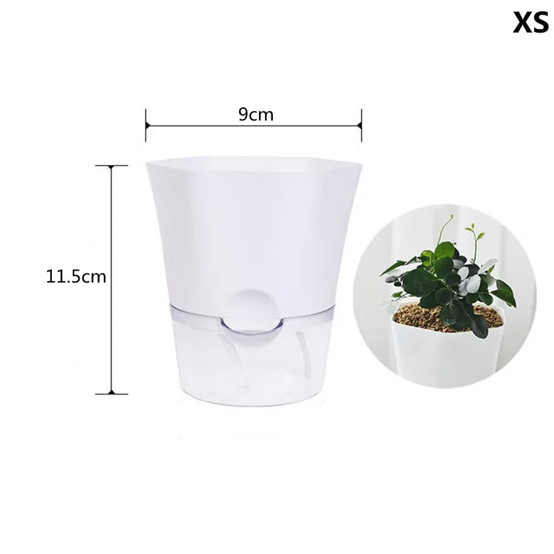 Flower Plant Pot Self Watering Planter Transparent Planting Flower Pot Water Storage Basin Stock Garden Supplies Home Decor FU