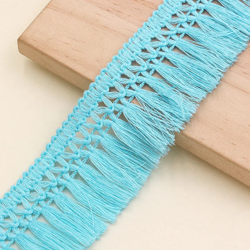 5Yard/Lot Color Cotton Fringed Lace Trim Tassel Wide 4CM Handmade DIY Garment Dress Scarves Curtain Tablecloth Sofa Accessories