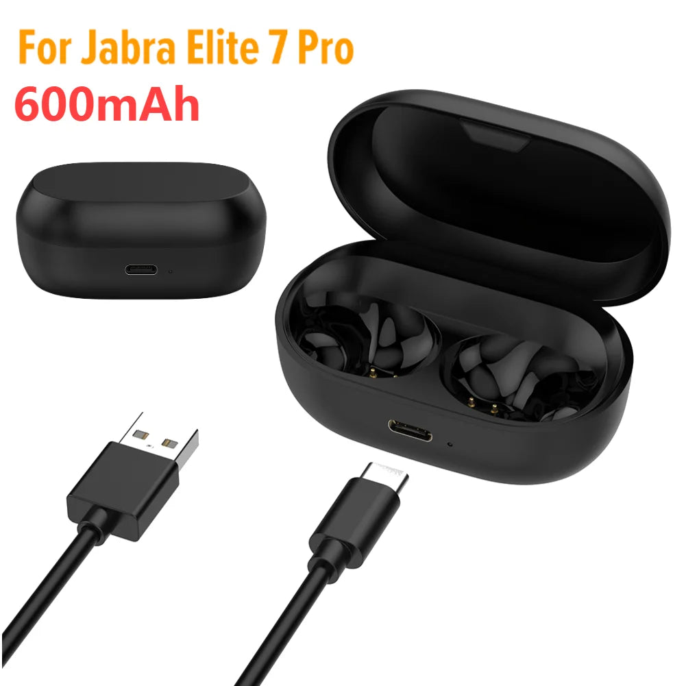 Charger Case for Jabra Elite 7 Pro Earbuds Type-C Port Wireless Charger Case Replacement Charger Case Cradle Dock