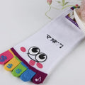 NEW Cute Cartoon Five-toed Crew Finger Socks, Breathable Short Cotton Socks for Casual Wear, Novelty Toe Socks with Funny Design