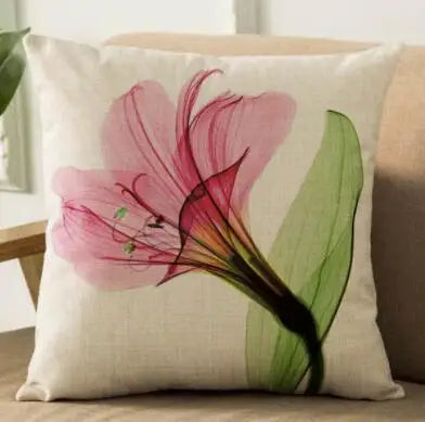 Colorful Flowers Printed Decorative Throw Pillow Floral Plant Cushion Cover Decoration Home Textile For Sofa Home