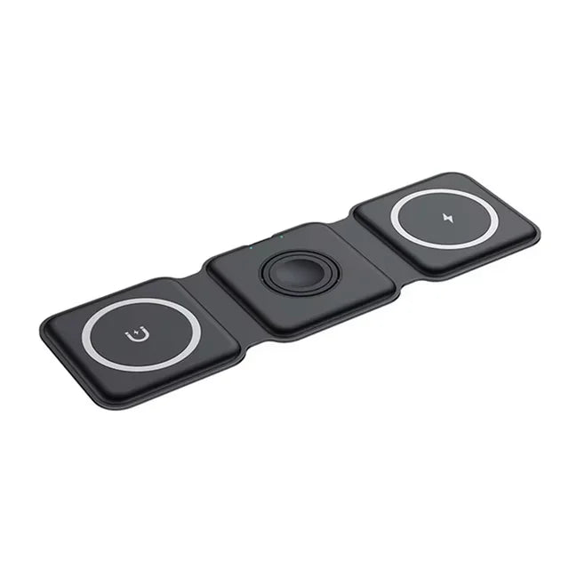 3 in 1 Wireless Charging Station for Apple MagSafe Charger, Foldable Magnetic Travel Charger for iPhone Apple Watch AirPods Pro
