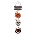 Halloween Wooden Door Sign Pumpkin Ghost Bat Trick or Treat Doorplate Horror Props Happy Halloween Door Hanging Pendents
