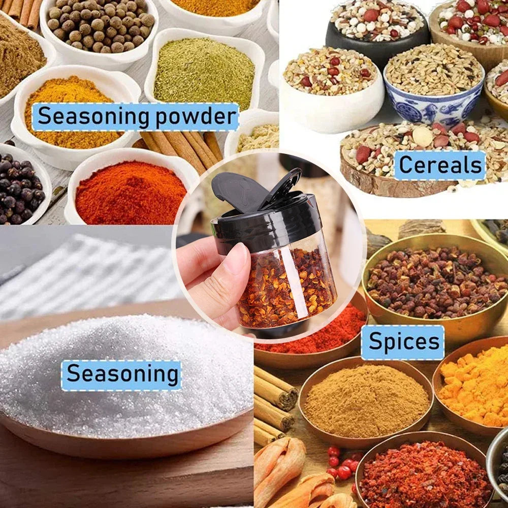 10/1PCS Clear Spices Bottle Salt Pepper Shakers Plastic Barbecue Seasoning Jars Condiment Box Home Kitchen Powder Storage Can