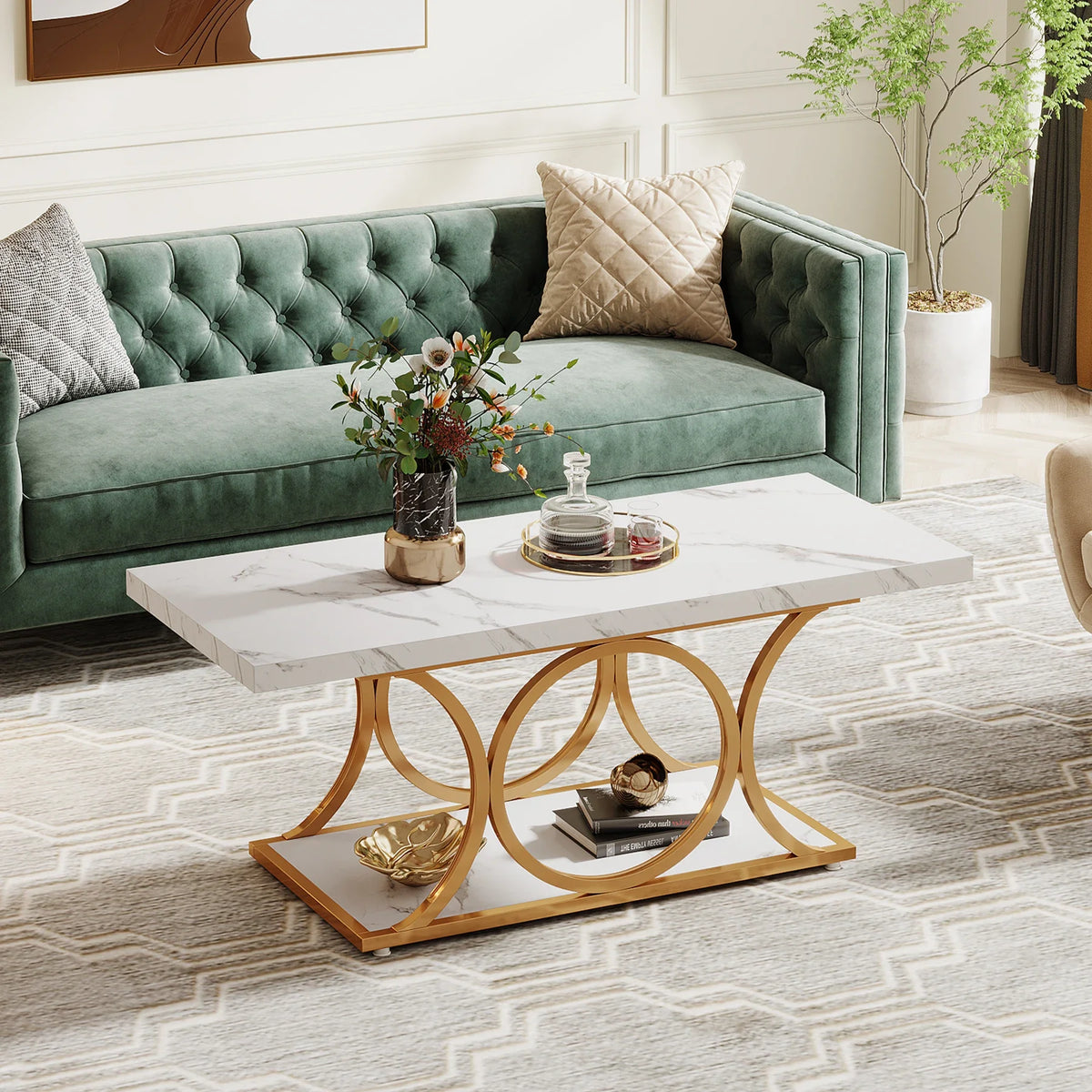 Tribesigns Rectangle Coffee Table Wood