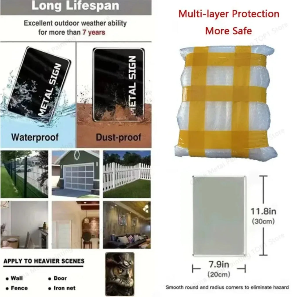 Pietro Beretta CO2 Air Pistol Metal Tin Sign, Retro Airgun BBs Ammo Wall Art Decor, Rustic Shooting Hobby Plaque for Man Cave Ga