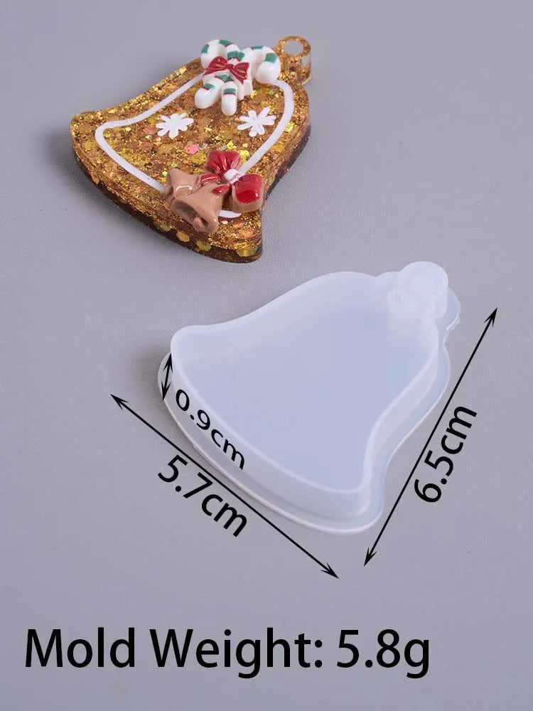 DIY Round Christmas Pendant Silicone Mold Handmade Crown Bell Plaster Resin Mold Ornaments Tree Hanging Craft Decor Party Decor