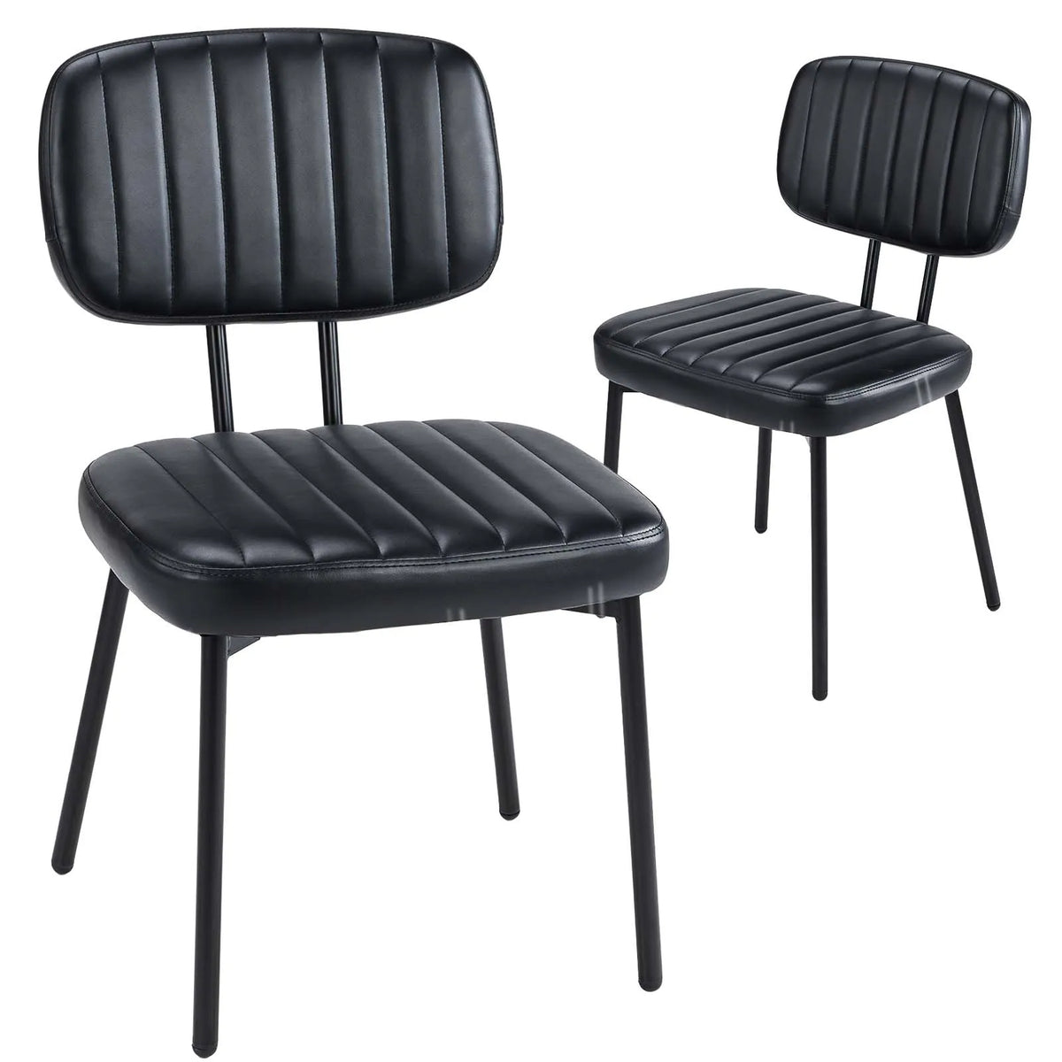 JHK Dining Chairs Set of 2 Ergonomic Lumbar Support PU Leather