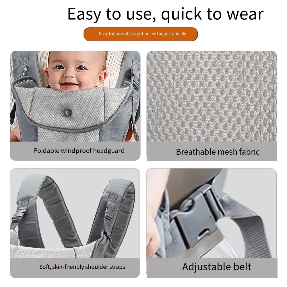 Ergonomic Newborn Kangaroo Wrap 4-In-1 Easily Adjustable Front Facing