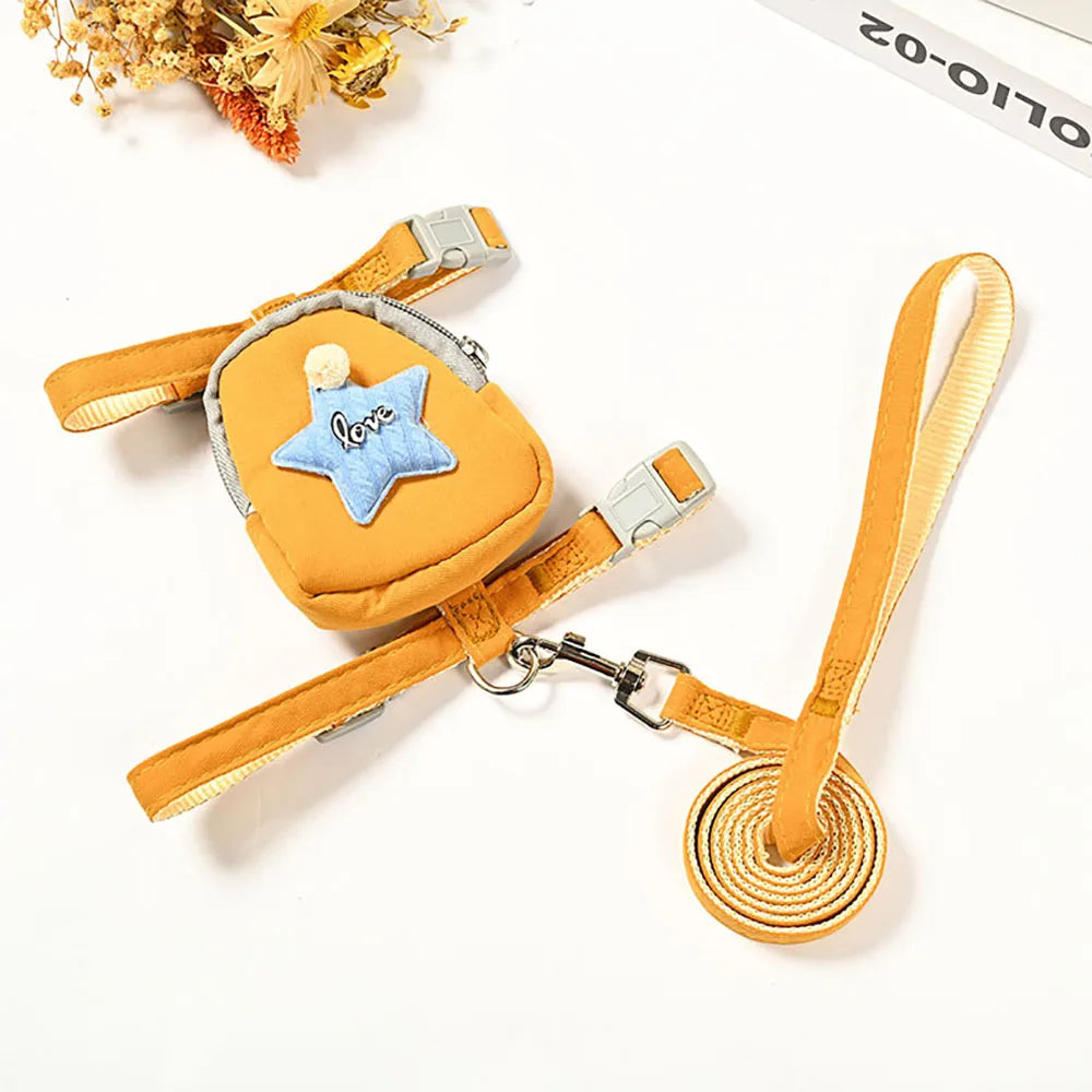 Pet Backpack Chest Strap Anti Breakaway Outdoor Cat Walking Leash Dog Leash Adjustable Cat and Dog Leash