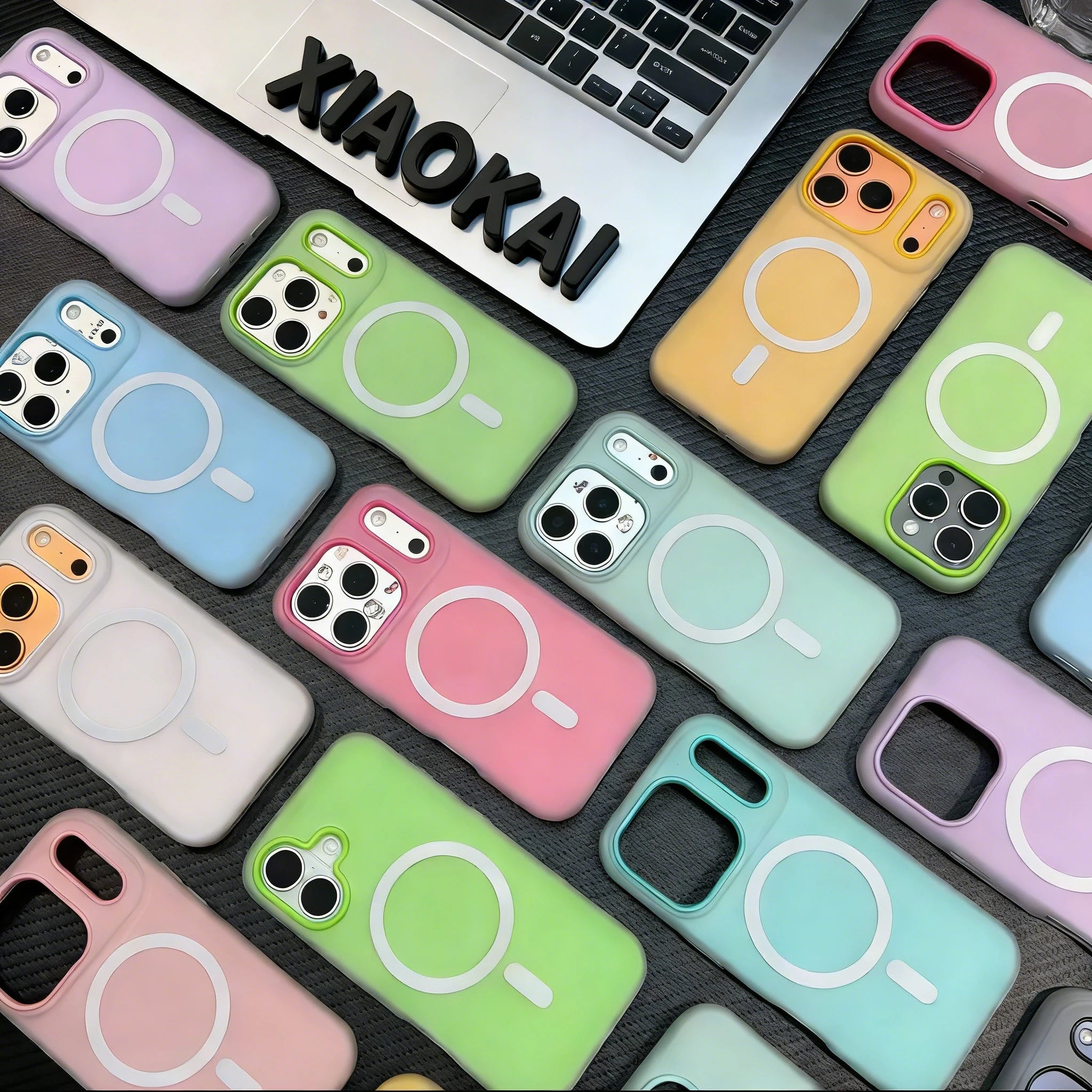 Candy Color 2 IN 1 For Magsafe Case For iPhone 17 Pro Max 16 15 14 13 12 11 Pro Air Magnet Wireless Charger Matte Cover Funda